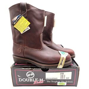 Double-H AG7 Ranchwell EH 3730 Boots Mens 13 D Brown Leather NWT Made in USA
